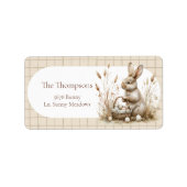 Paasfeest Bunny Beige Boho Etiket (Voorkant)