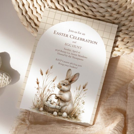 Paasfeest Bunny Beige Boho Kaart