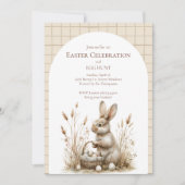 Paasfeest Bunny Beige Boho Kaart (Voorkant)