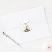 Paasfeest Bunny Beige Boho Ronde Sticker (Envelop)