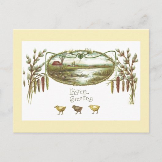Paasfeest - Chicks & Pond Arts & Crafts Briefkaart (Voorkant)