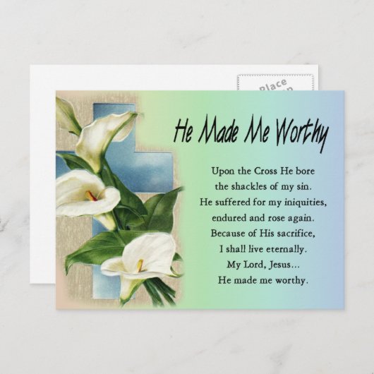 Paasfeest Christelijk dat hij me waardig maakte Feestdagenkaart (Voorkant / Achterkant)