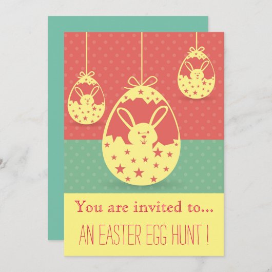 Paasfeest Easter Egg Hunt Paasfeest Kaart (Voorkant / Achterkant)