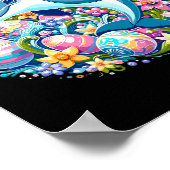 Paasfeest Illustratie Met Lieve Dolfijn Poster (Hoek)