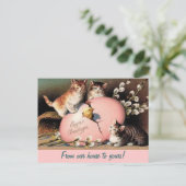 Paasfeest Kittens  Groet Briefkaart (Staand voorkant)