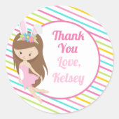 Paasfeest meisje — feilloos bedankt ronde sticker (Voorkant)