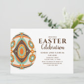 Paasfeest met  gekleurd ei kaart (Staand voorkant)