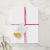 Paasfeest met kleine gele kip cadeaulabel (Met Touw)