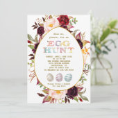 Paasfeest met roodroze bloemen en gouden eieren kaart (Staand voorkant)