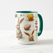 Paasfeest, mok van het konijn, mok (Voorkant rechts)