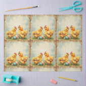 Paasfeest Vintage 2 Little Chicken Holiday Collect Tissuepapier (Craft)