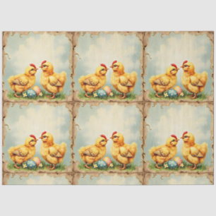 Paasfeest Vintage 2 Little Chicken Holiday Collect Tissuepapier
