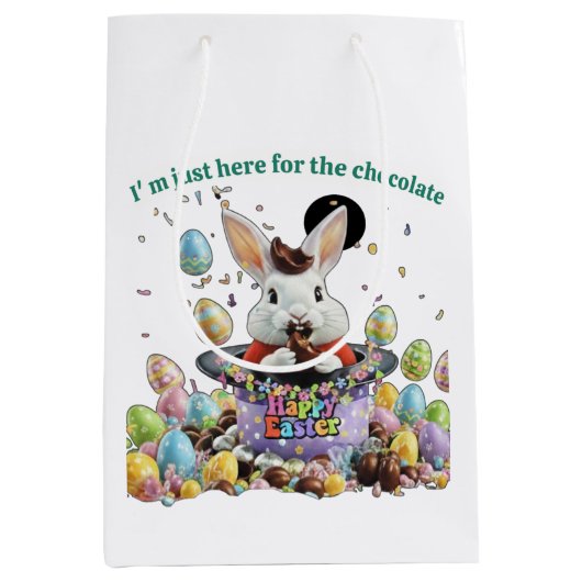 Paasfeest voor Chocolade Liefhebbers Medium Cadeauzakje (Voorkant)