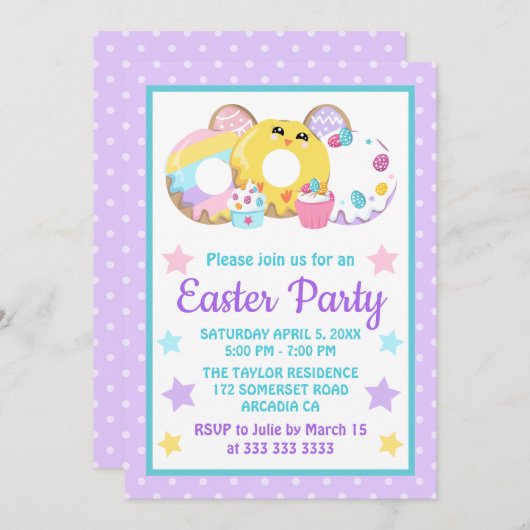 Paasfeest voor Cute Cookies en Cakes Kaart (Voorkant / Achterkant)