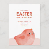 Paasfeest voor kinderen met roze kuiken briefkaart (Voorkant)