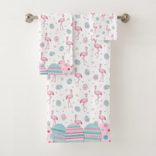 Paasflamingo en geverfde eieren bad handdoek