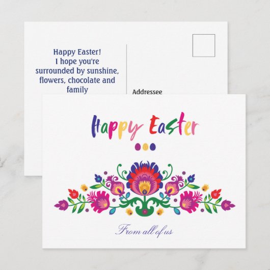 😍 paasfolklore, aangepast Briefkaart tekst (Voorkant / Achterkant)