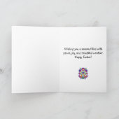 Paasfolklore met 2 Roosters Aangepast gevouwen Kaa Kaart (Binnen)