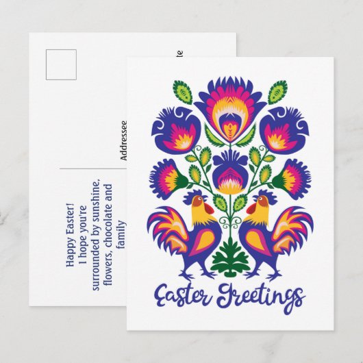 Paasfolklore met twee aangepaste Briefkaarten voor (Voorkant / Achterkant)