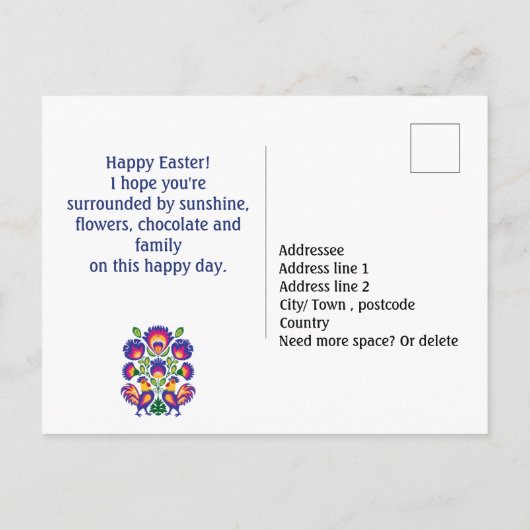 Paasfolklore met twee aangepaste Briefkaarten voor (Achterkant)