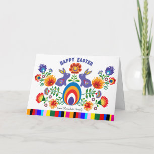 🐰 paasfolklore met twee bunnies, kaart