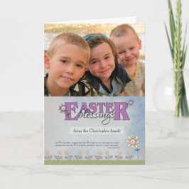 Paasfoto's met snijbloemen en scriptfoto feestdagen kaart