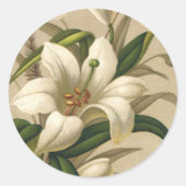 Paasgallen, Victoriaans Bloemen in Bloom Ronde Sticker (Voorkant)