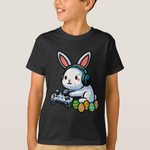 Paasgamer konijn video game mannen jongens kindere t-shirt