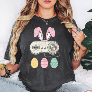 Paasgamerkonijn Retro Controller & Eieren T-shirt