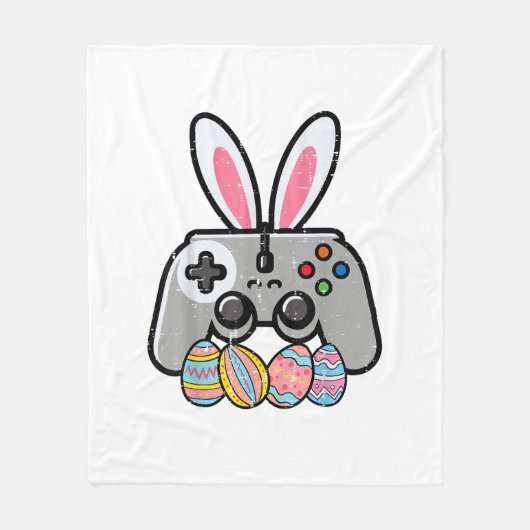 Paasgamingcontroller Konijn Oren Jongens Kinderen Fleece Deken (Voorkant)