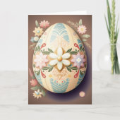 Paasgedecorbeerde eieren met uitloopbloemen kaart (Voorkant)