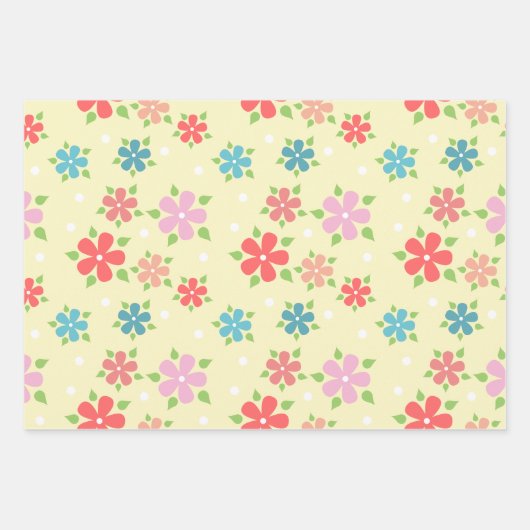 Paasgeel Floral Inpakpapier Vel (Voorkant)