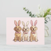 Paasgele Labrador Retriever Honden Feestdagenkaart (Staand voorkant)