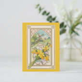 Paasgele narcissen en windmolen Feestdagenkaart (Staand voorkant)