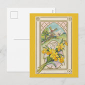 Paasgele narcissen en windmolen Feestdagenkaart (Voorkant / Achterkant)