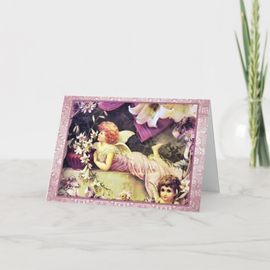 Paasgelen en Angels Feestdagen Kaart (Voorkant)