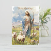 Paasgenade: Jezus tussen de schapen Feestdagenkaart (Staand voorkant)