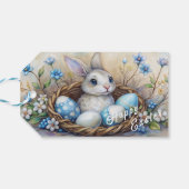 Paasgeschenk Label met schattig vrouwtje. Cadeaulabel (Achterkant Horizontaal)