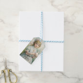 Paasgeschenk Label met schattig vrouwtje. Cadeaulabel (Met Touw)