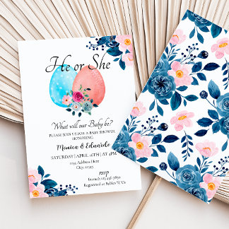 Paasgeslacht onthullen Baby shower Kaart