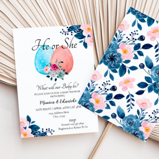 Paasgeslacht onthullen Baby shower Kaart