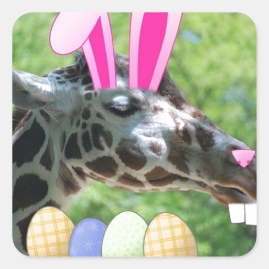 PaasGiraffe Vierkante Sticker (Voorkant)