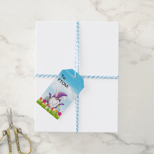 Paasgnome Cadeaulabel (Met Touw)