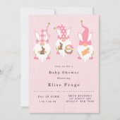 Paasgnomen Baby shower roze meisje Kaart (Voorkant)