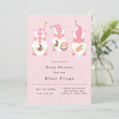 Paasgnomen Baby shower roze meisje Kaart (Staand voorkant)