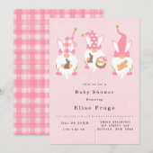 Paasgnomen Baby shower roze meisje Kaart (Voorkant / Achterkant)