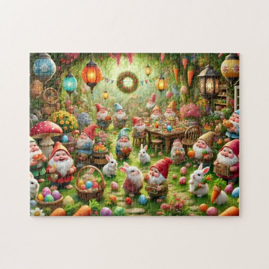 Paasgnomen Fantasievolle Lentetuinfeest Legpuzzel (Horizontaal)