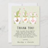 Paasgnomen Groen Baby shower Hartelijk dank Bedankkaart (Voorkant)