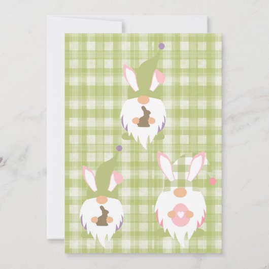 Paasgnomen Groen Baby shower Hartelijk dank Bedankkaart (Achterkant)