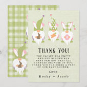Paasgnomen Groen Baby shower Hartelijk dank Bedankkaart (Voorkant / Achterkant)